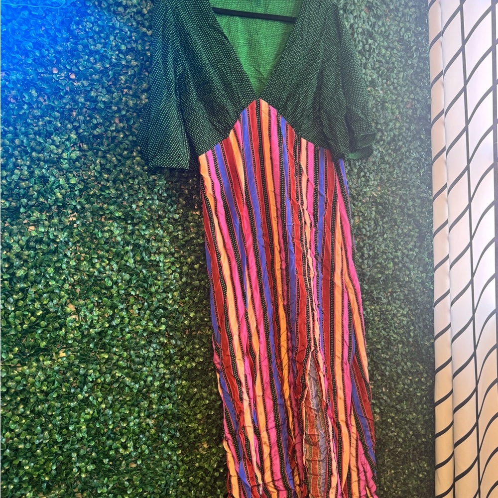 Topshop Green Patterned Dress Size 12